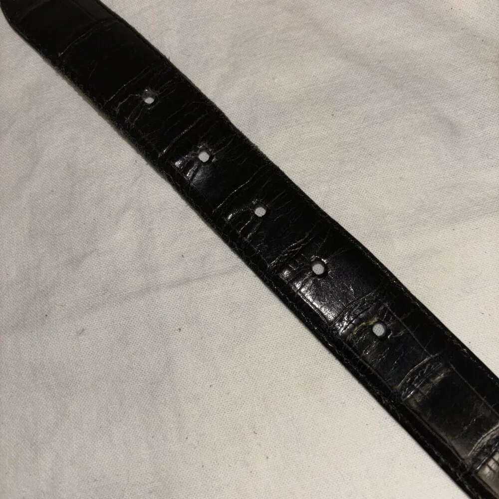 Vintage Brighton‎ 1996 Brown/Black Leather Belt Silver Buckle Embellished M23903